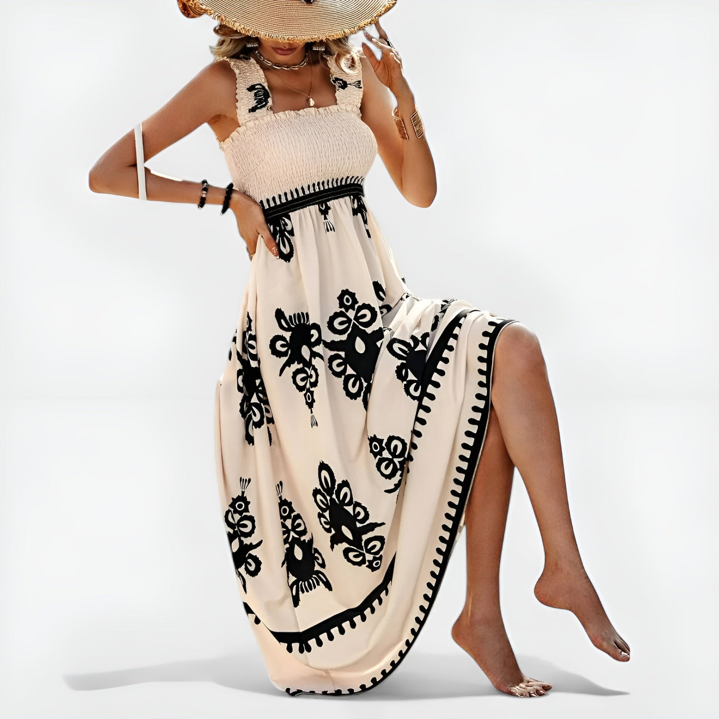 Blythe™ Boho Charm Smocked Maxi Dress