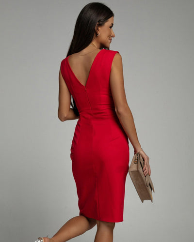 Portia™ Elegant Draped Midi Dress