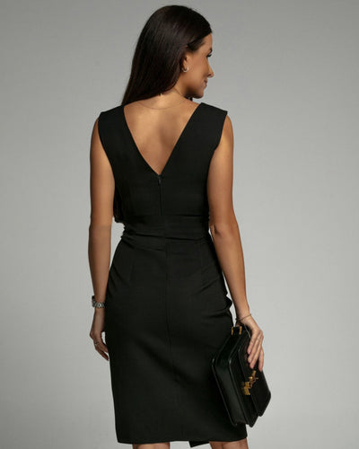 Portia™ Elegant Draped Midi Dress