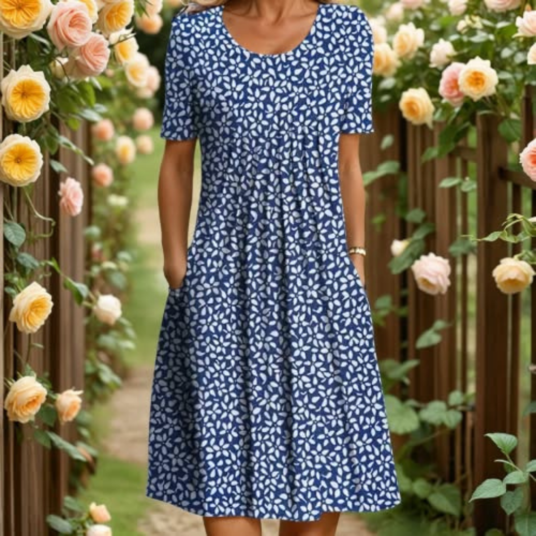 Dark Blue Floral / 3XL