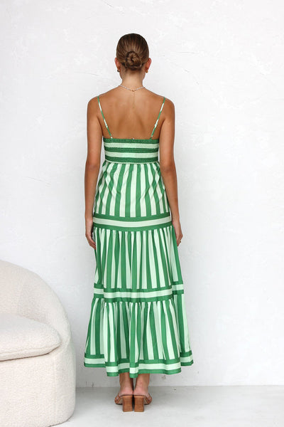 Nooré™ Capri Breeze Striped Maxi Dress