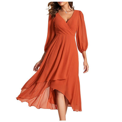 Ingeborg™ Pleated Ruffles Elegant Long Dress