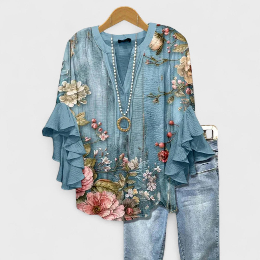 Blue Floral / 4XL