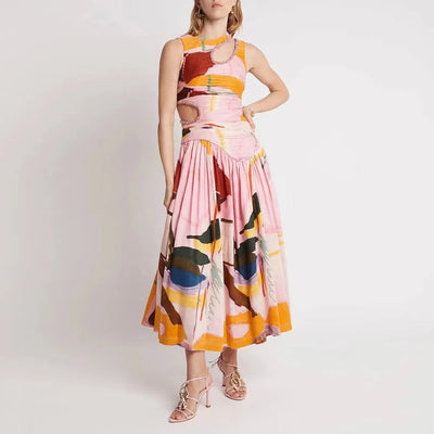 Dahliana™ Waist Slim Pleated Dress