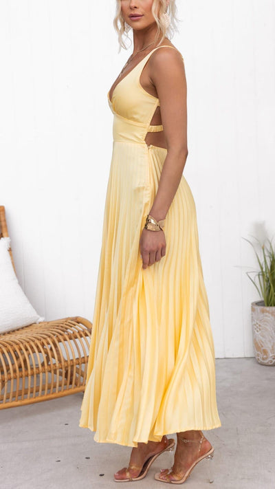 Lyra™ Sunlit Pleated Maxi Dress